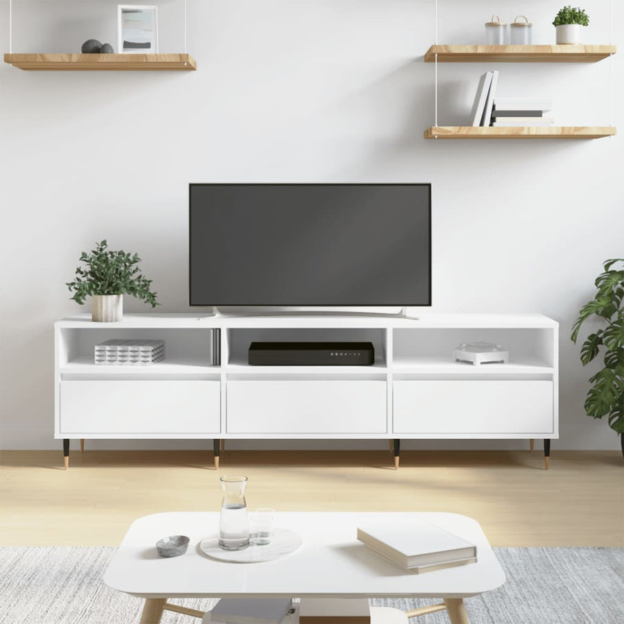 Tv-Meubel 150X30X44,5 Cm Bewerkt Hout Wit