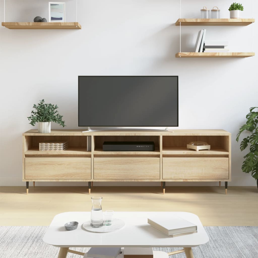 Tv-Meubel 150X30X44,5 Cm Bewerkt Hout Kleurig Sonoma eiken