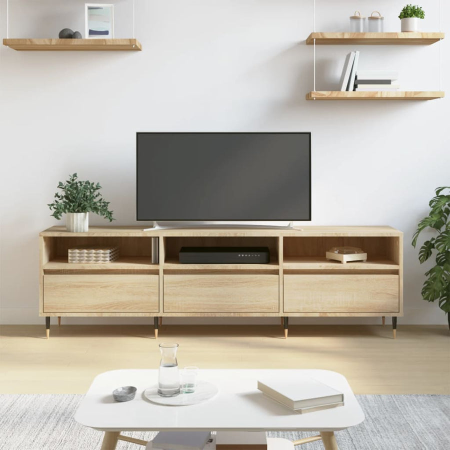 Tv-Meubel 150X30X44,5 Cm Bewerkt Hout Kleurig Sonoma eiken