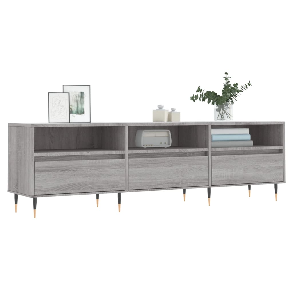 Tv-Meubel 50X30X44,5 Cm Bewerkt Hout Eikenkleurig Grijs sonoma