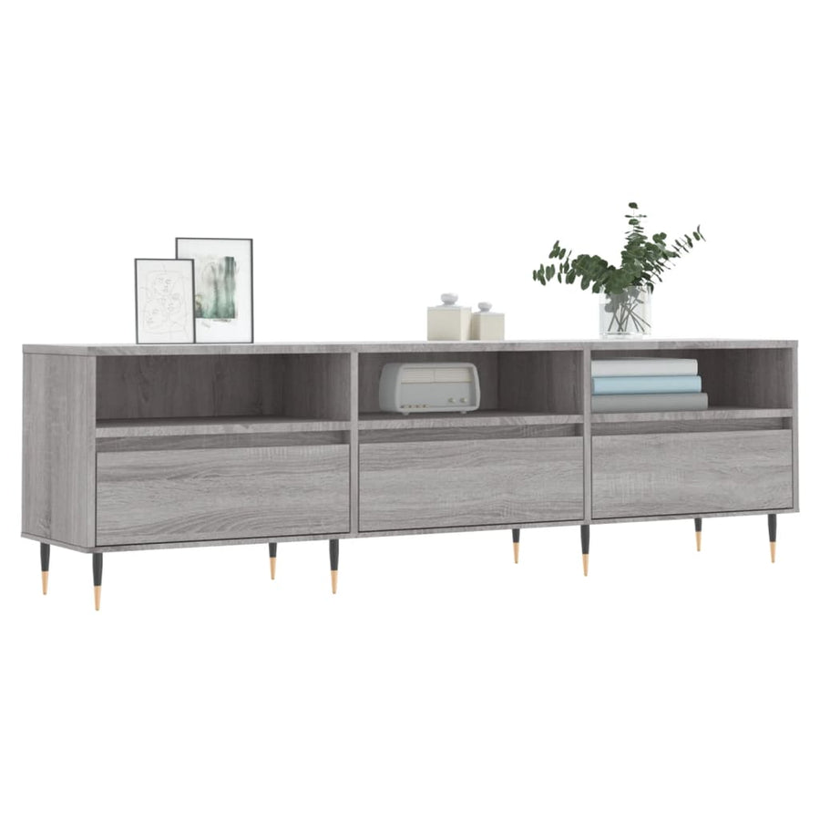 Tv-Meubel 50X30X44,5 Cm Bewerkt Hout Eikenkleurig Grijs sonoma