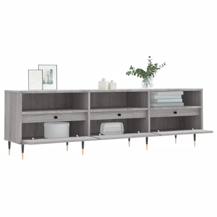 Tv-Meubel 50X30X44,5 Cm Bewerkt Hout Eikenkleurig Grijs sonoma