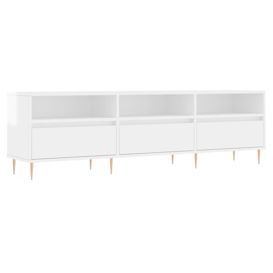 Tv-Meubel 50X30X44,5 Cm Bewerkt Hout Hoogglans wit