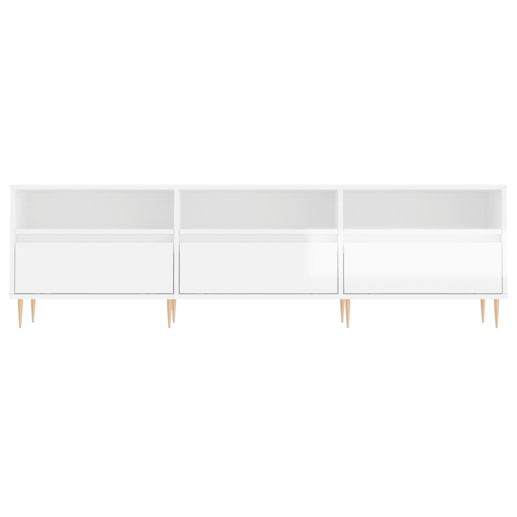 Tv-Meubel 50X30X44,5 Cm Bewerkt Hout Hoogglans wit
