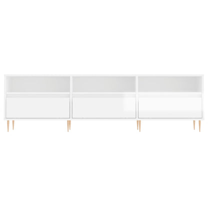 Tv-Meubel 50X30X44,5 Cm Bewerkt Hout Hoogglans wit