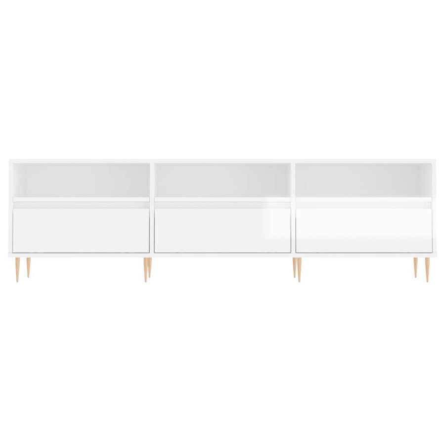 Tv-Meubel 50X30X44,5 Cm Bewerkt Hout Hoogglans wit