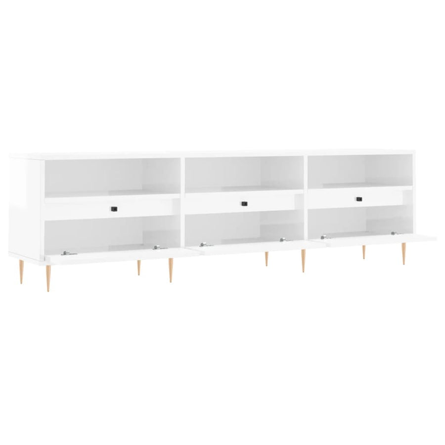 Tv-Meubel 50X30X44,5 Cm Bewerkt Hout Hoogglans wit