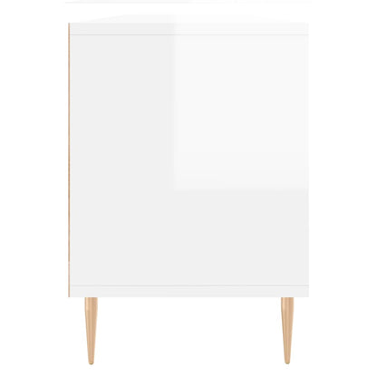 Tv-Meubel 50X30X44,5 Cm Bewerkt Hout Hoogglans wit