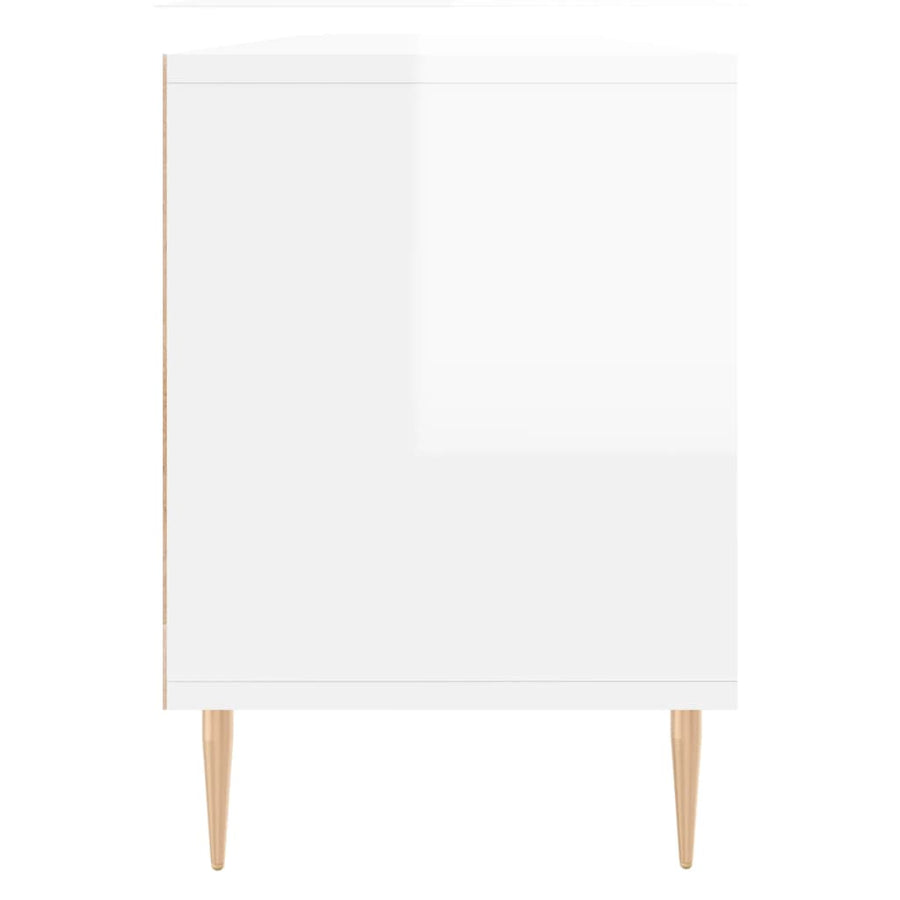 Tv-Meubel 50X30X44,5 Cm Bewerkt Hout Hoogglans wit