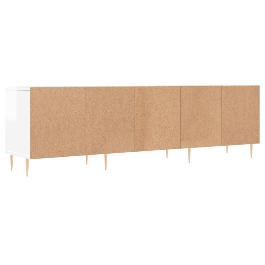 Tv-Meubel 50X30X44,5 Cm Bewerkt Hout Hoogglans wit