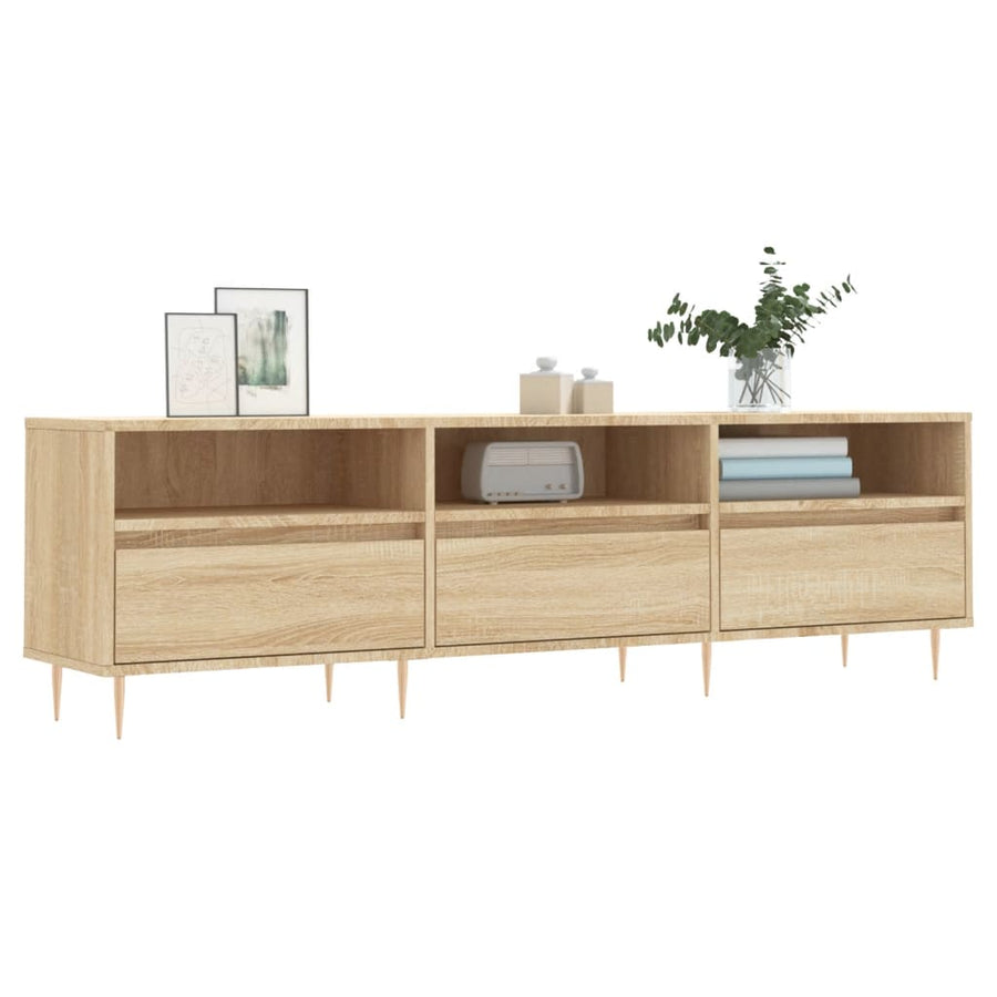Tv-Meubel 150X30X44,5 Cm Bewerkt Hout Sonoma Eikenkleurig