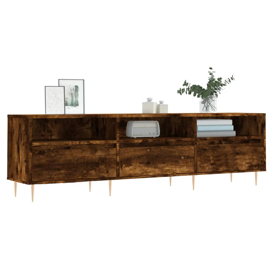 Tv-Meubel 50X30X44,5 Cm Bewerkt Hout Kleurig Gerookt eiken