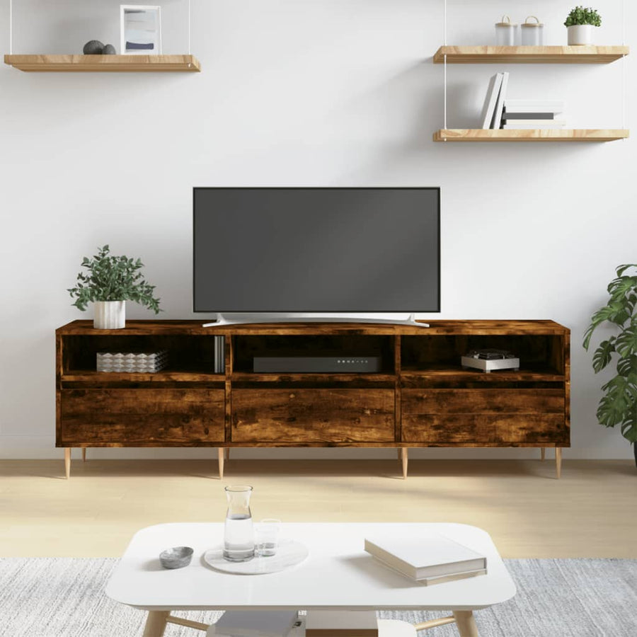 Tv-Meubel 50X30X44,5 Cm Bewerkt Hout Kleurig Gerookt eiken