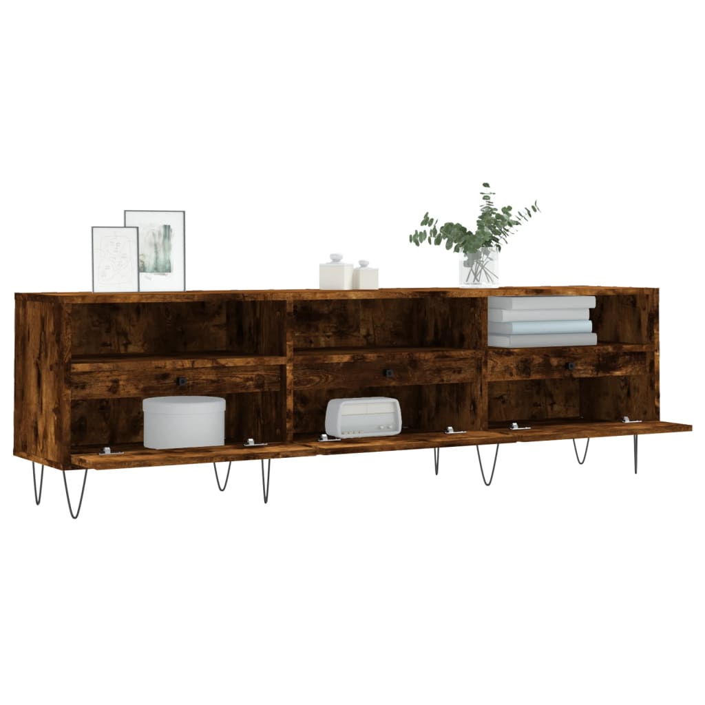 Tv-Meubel 50X30X44,5 Cm Bewerkt Hout Kleurig Gerookt eiken