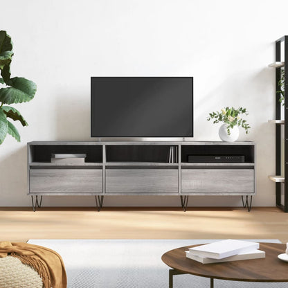 Tv-Meubel 50X30X44,5 Cm Bewerkt Hout Eikenkleurig Grijs sonoma