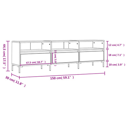 Tv-Meubel 50X30X44,5 Cm Bewerkt Hout Wit