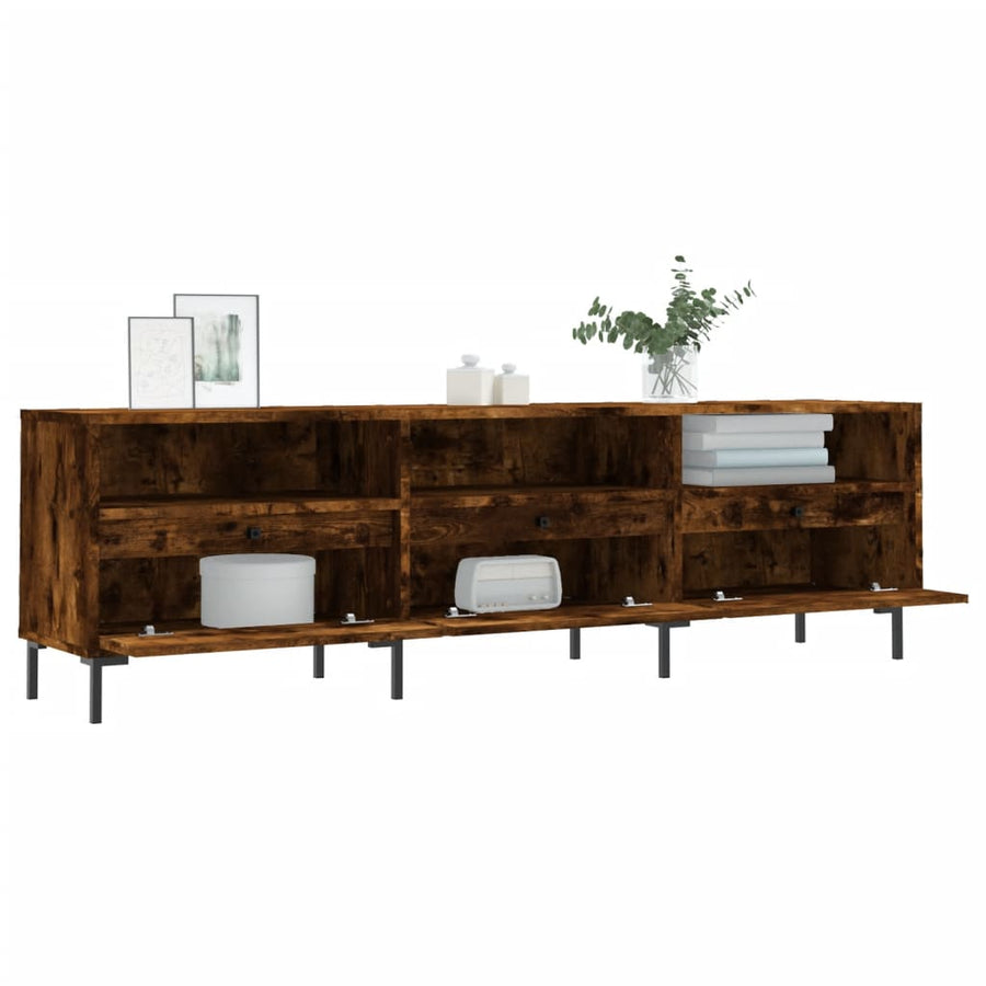 Tv-Meubel 50X30X44,5 Cm Bewerkt Hout Kleurig Gerookt eiken