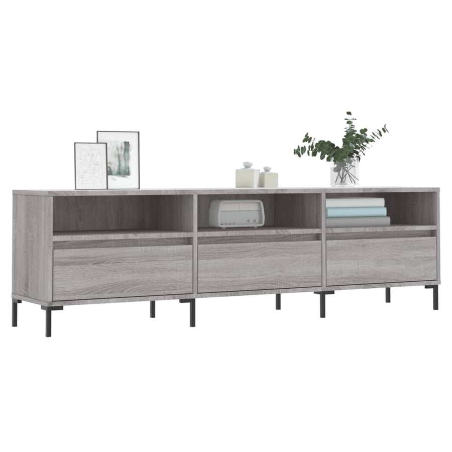 Tv-Meubel 50X30X44,5 Cm Bewerkt Hout Eikenkleurig Grijs sonoma