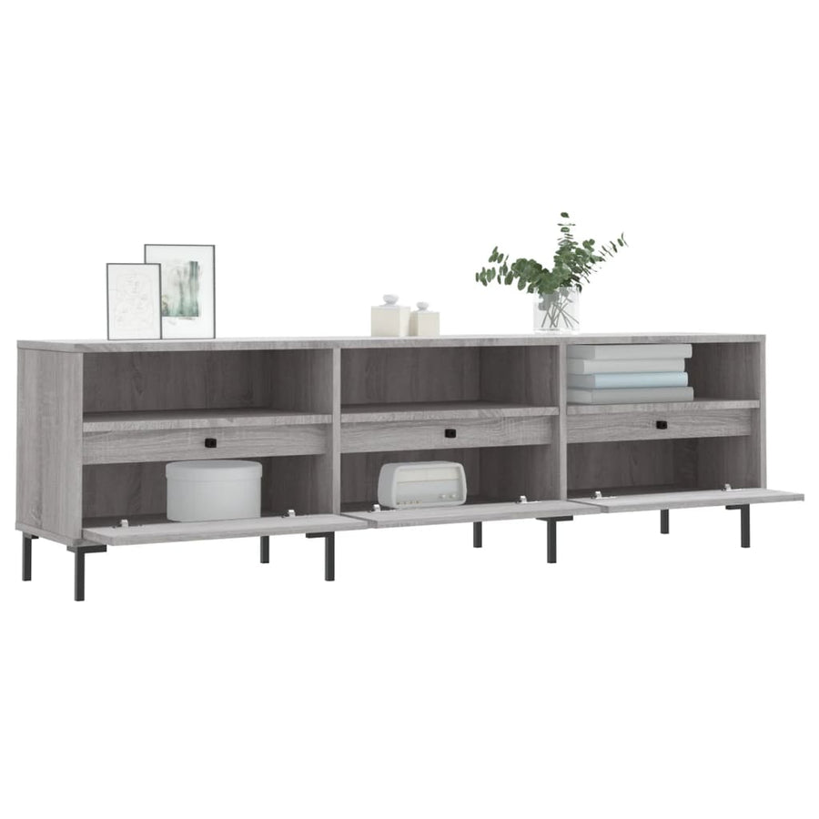 Tv-Meubel 50X30X44,5 Cm Bewerkt Hout Eikenkleurig Grijs sonoma