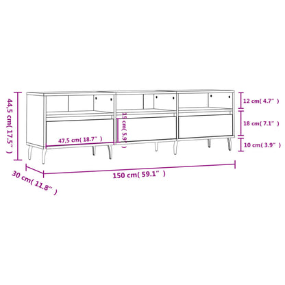 Tv-Meubel 50X30X44,5 Cm Bewerkt Hout Wit
