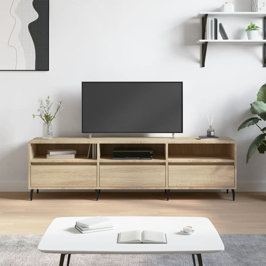 Tv-Meubel 50X30X44,5 Cm Bewerkt Hout Kleurig Sonoma eiken