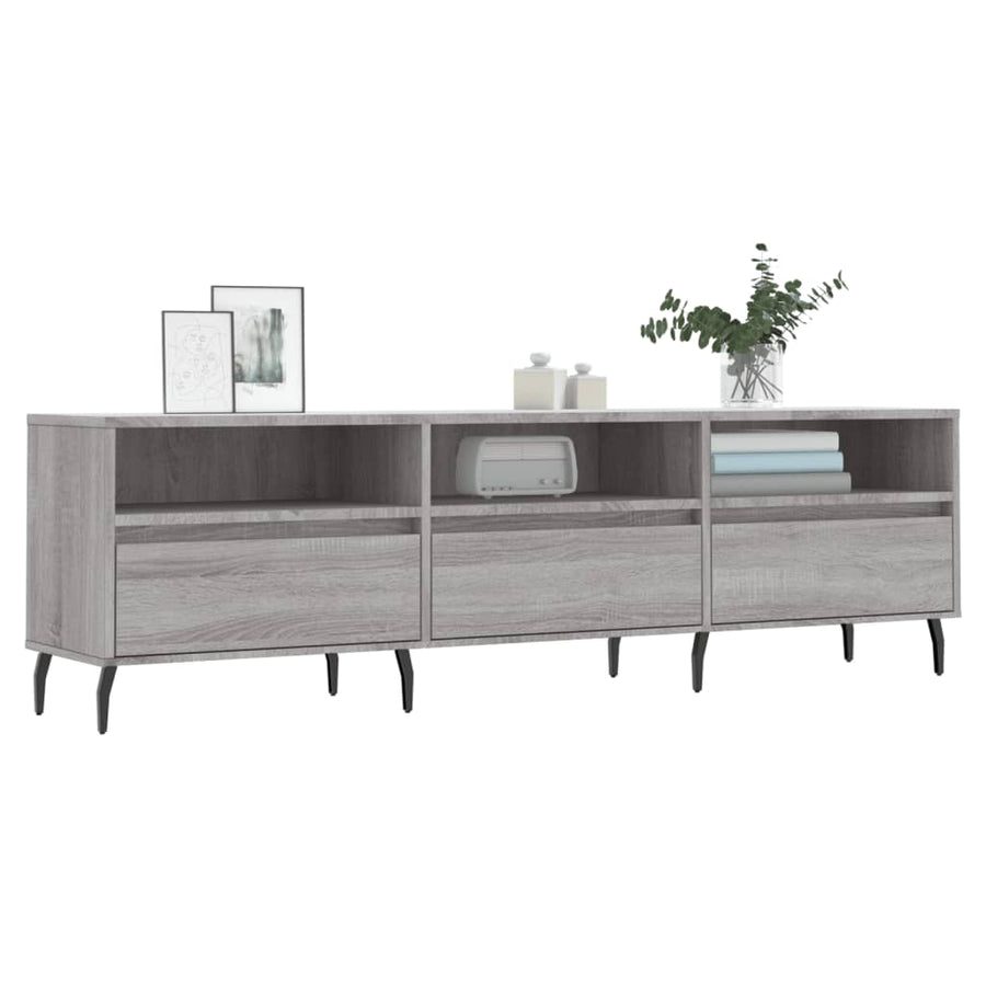Tv-Meubel 50X30X44,5 Cm Bewerkt Hout Eikenkleurig Grijs sonoma
