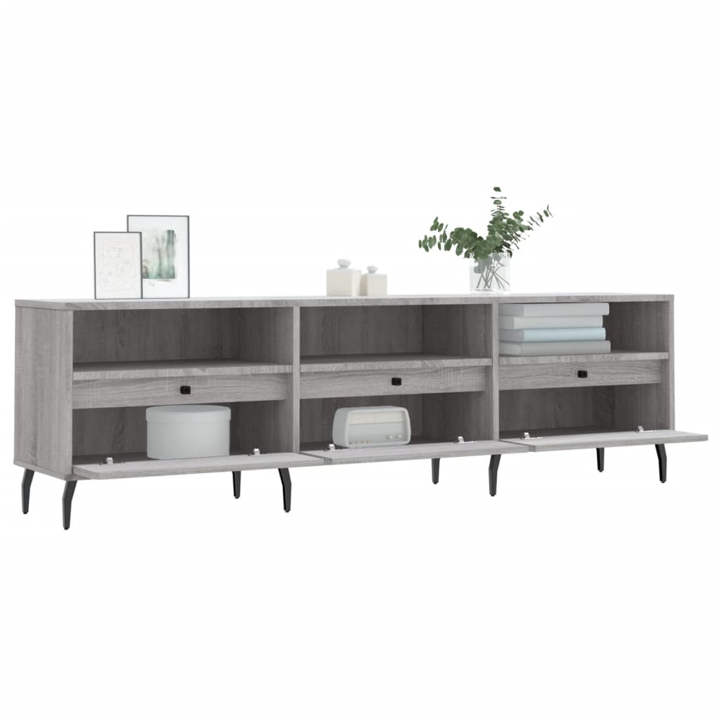 Tv-Meubel 50X30X44,5 Cm Bewerkt Hout Eikenkleurig Grijs sonoma