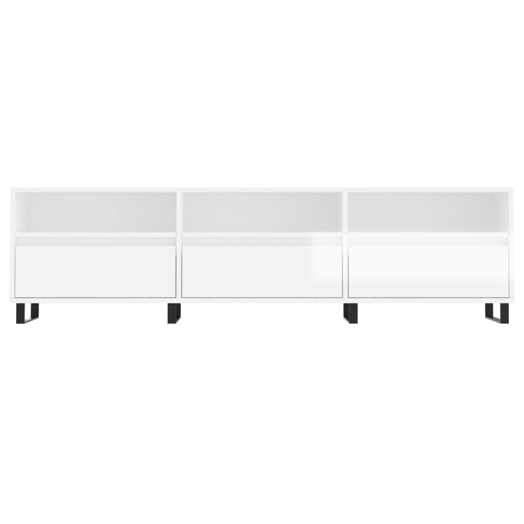 Tv-Meubel 50X30X44,5 Cm Bewerkt Hout Hoogglans wit