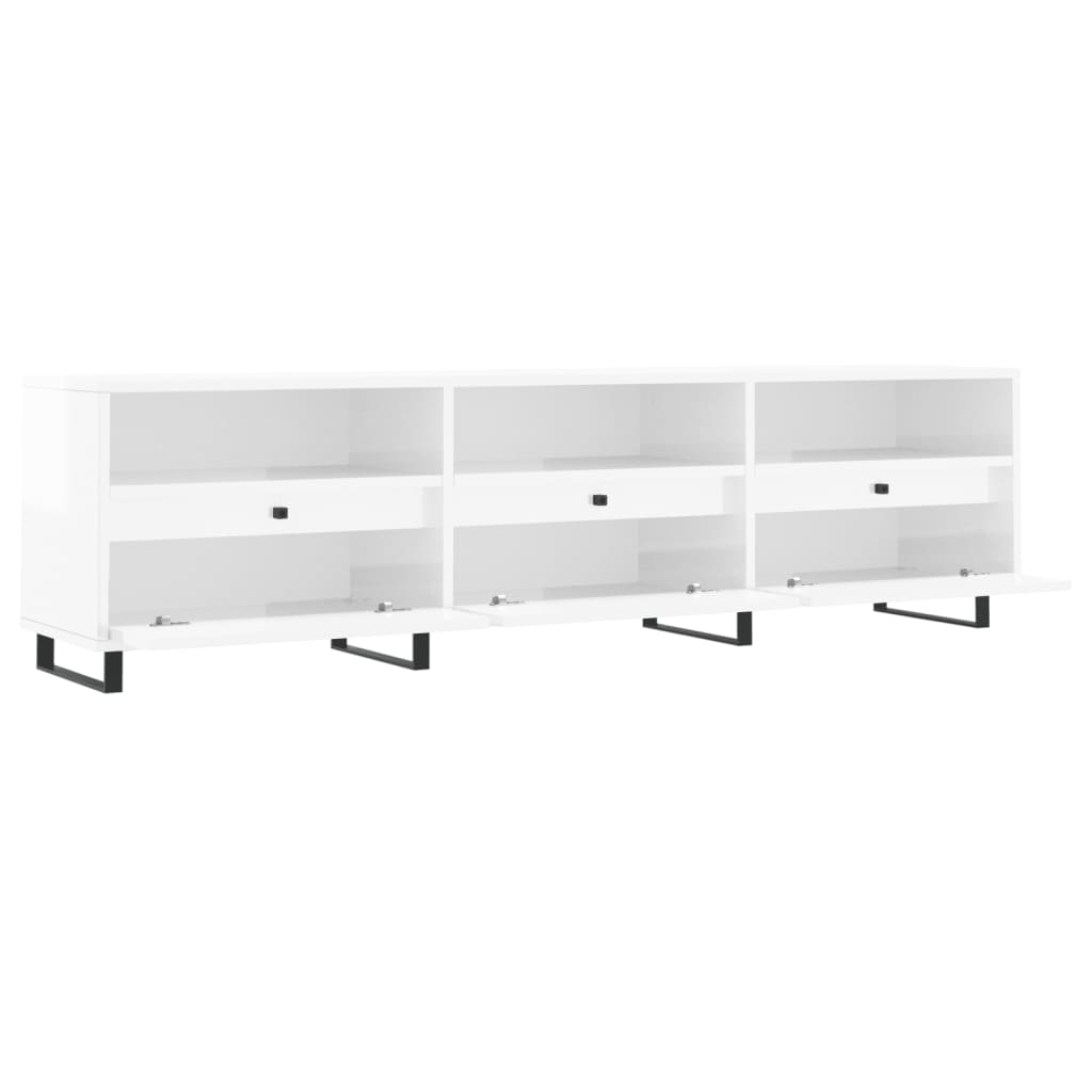 Tv-Meubel 50X30X44,5 Cm Bewerkt Hout Hoogglans wit