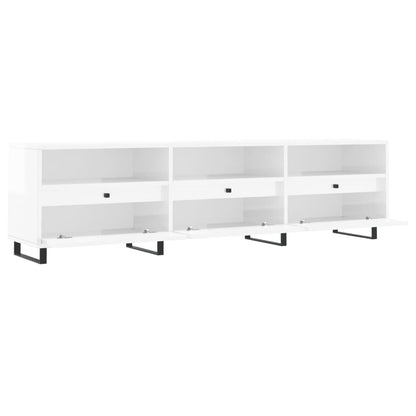 Tv-Meubel 50X30X44,5 Cm Bewerkt Hout Hoogglans wit