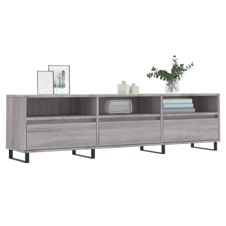 Tv-Meubel 50X30X44,5 Cm Bewerkt Hout Eikenkleurig Grijs sonoma