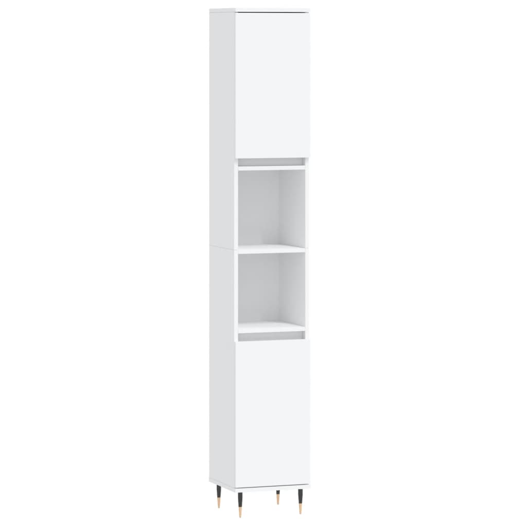 Badkamerkast 30X30X90 Cm Bewerkt Hout Wit