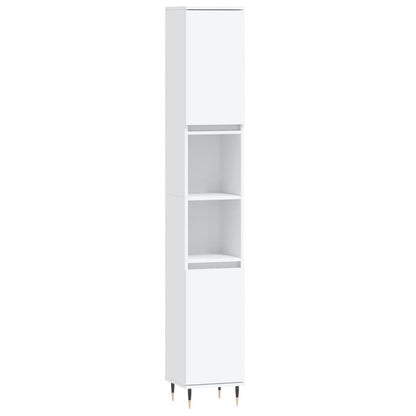 Badkamerkast 30X30X90 Cm Bewerkt Hout Wit
