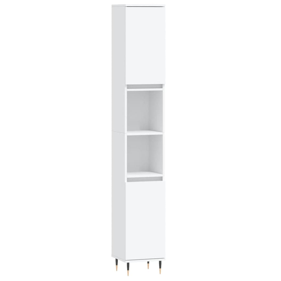 Badkamerkast 30X30X90 Cm Bewerkt Hout Wit