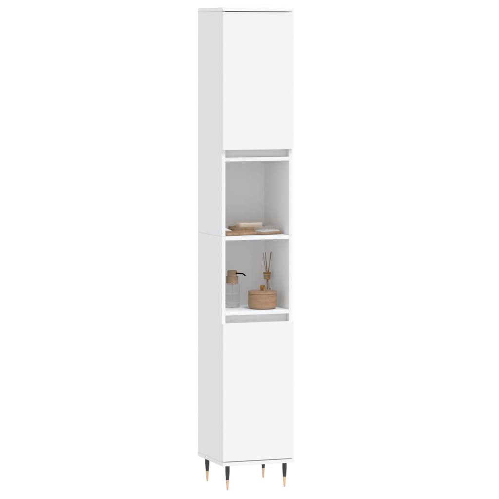 Badkamerkast 30X30X90 Cm Bewerkt Hout Wit