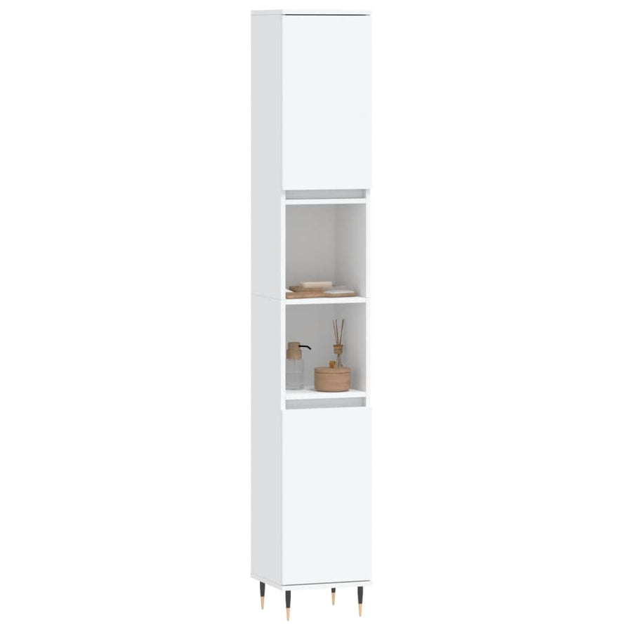 Badkamerkast 30X30X90 Cm Bewerkt Hout Wit