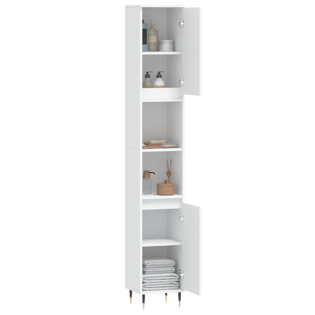 Badkamerkast 30X30X90 Cm Bewerkt Hout Wit