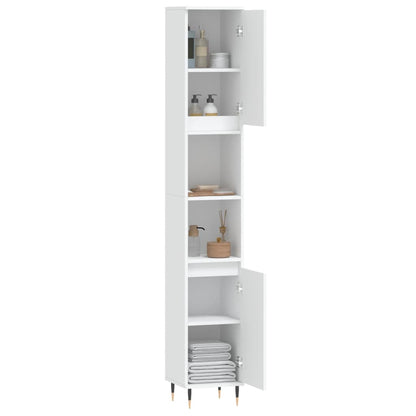 Badkamerkast 30X30X90 Cm Bewerkt Hout Wit