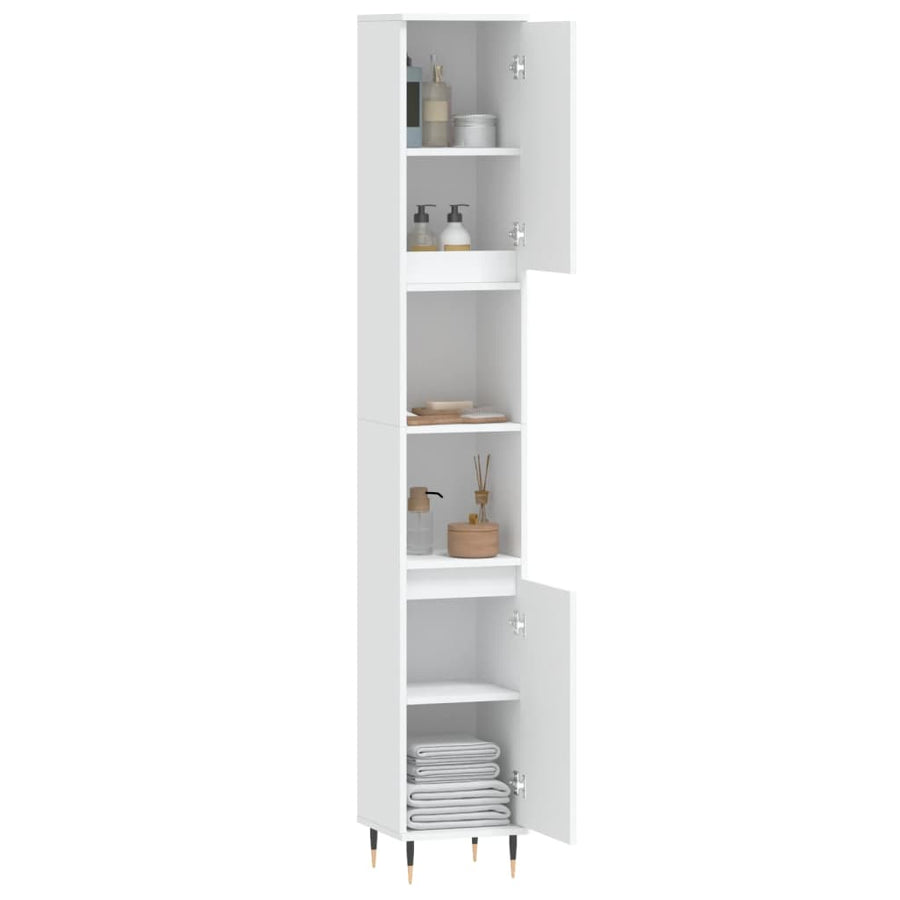 Badkamerkast 30X30X90 Cm Bewerkt Hout Wit