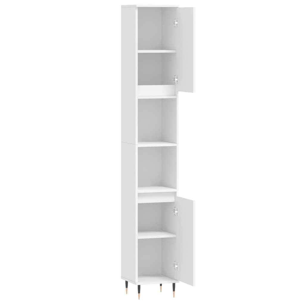 Badkamerkast 30X30X90 Cm Bewerkt Hout Wit