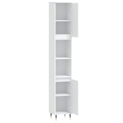 Badkamerkast 30X30X90 Cm Bewerkt Hout Wit