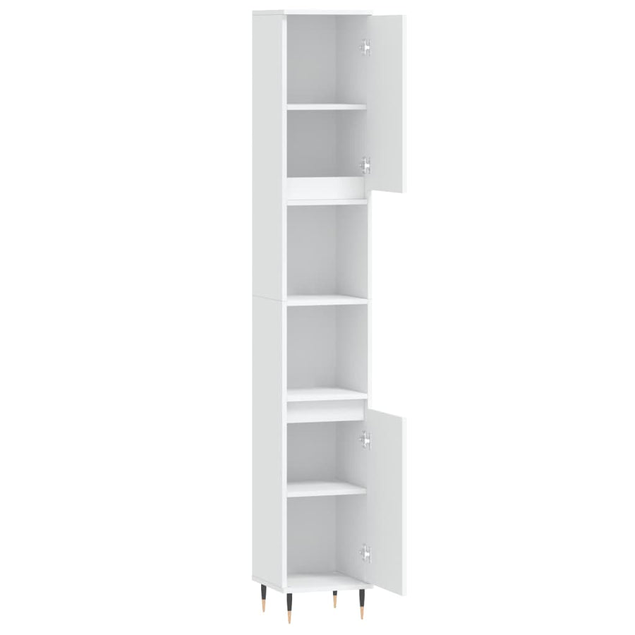 Badkamerkast 30X30X90 Cm Bewerkt Hout Wit