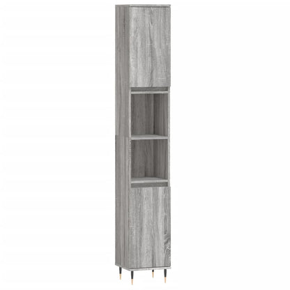 Badkamerkast 30X30X90 Cm Bewerkt Hout Eikenkleur Grijs sonoma