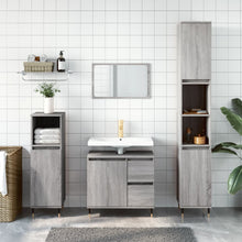 Badkamerkast 30X30X90 Cm Bewerkt Hout Eikenkleur Grijs sonoma
