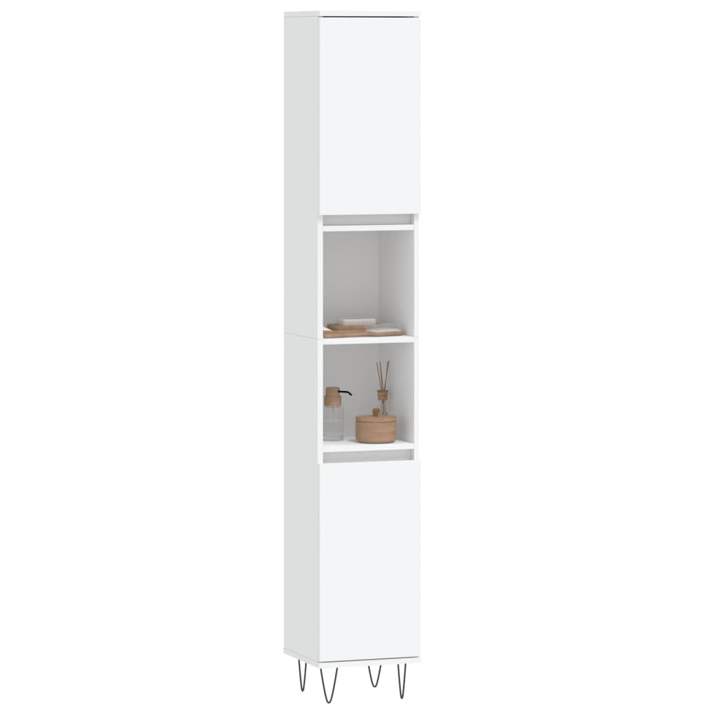 Badkamerkast 30X30X90 Cm Bewerkt Hout Wit