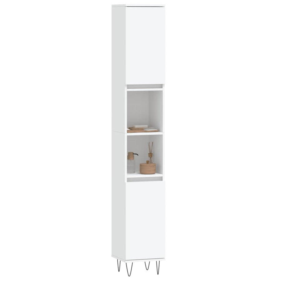 Badkamerkast 30X30X90 Cm Bewerkt Hout Wit