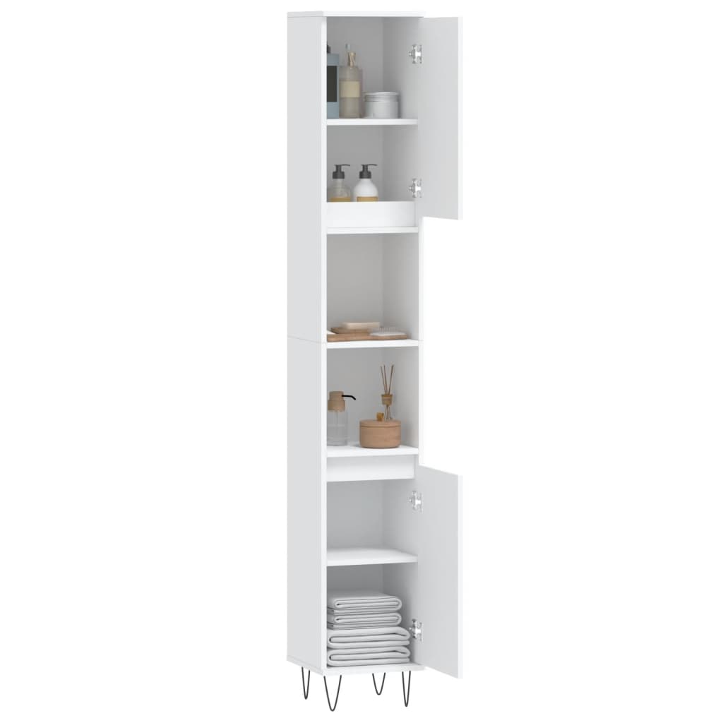 Badkamerkast 30X30X90 Cm Bewerkt Hout Wit