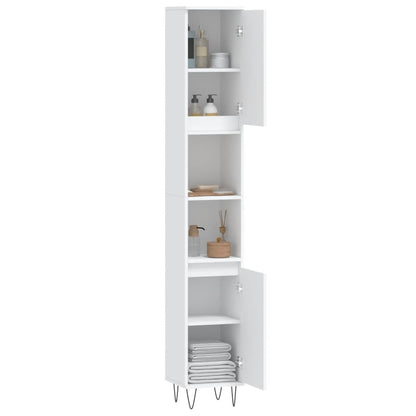 Badkamerkast 30X30X90 Cm Bewerkt Hout Wit