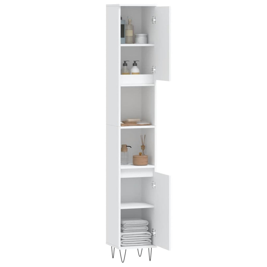 Badkamerkast 30X30X90 Cm Bewerkt Hout Wit