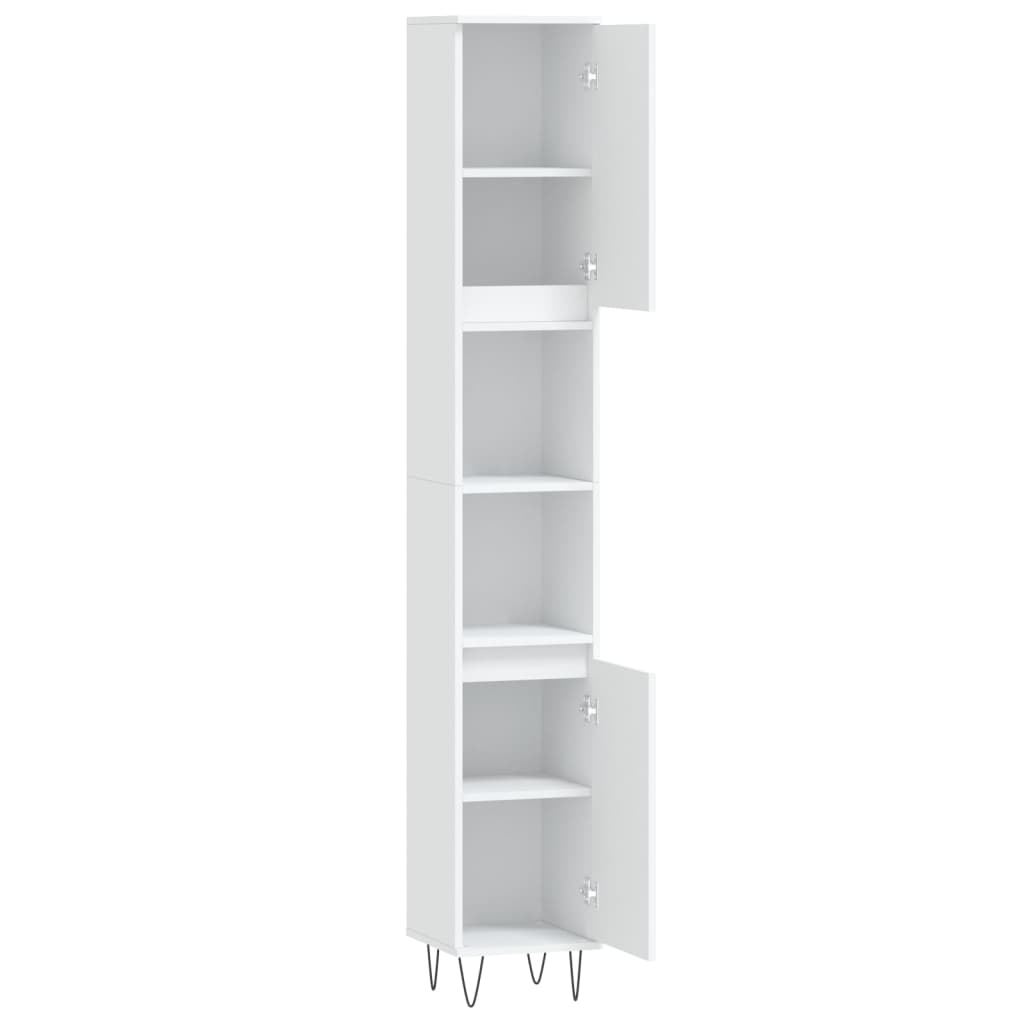 Badkamerkast 30X30X90 Cm Bewerkt Hout Wit